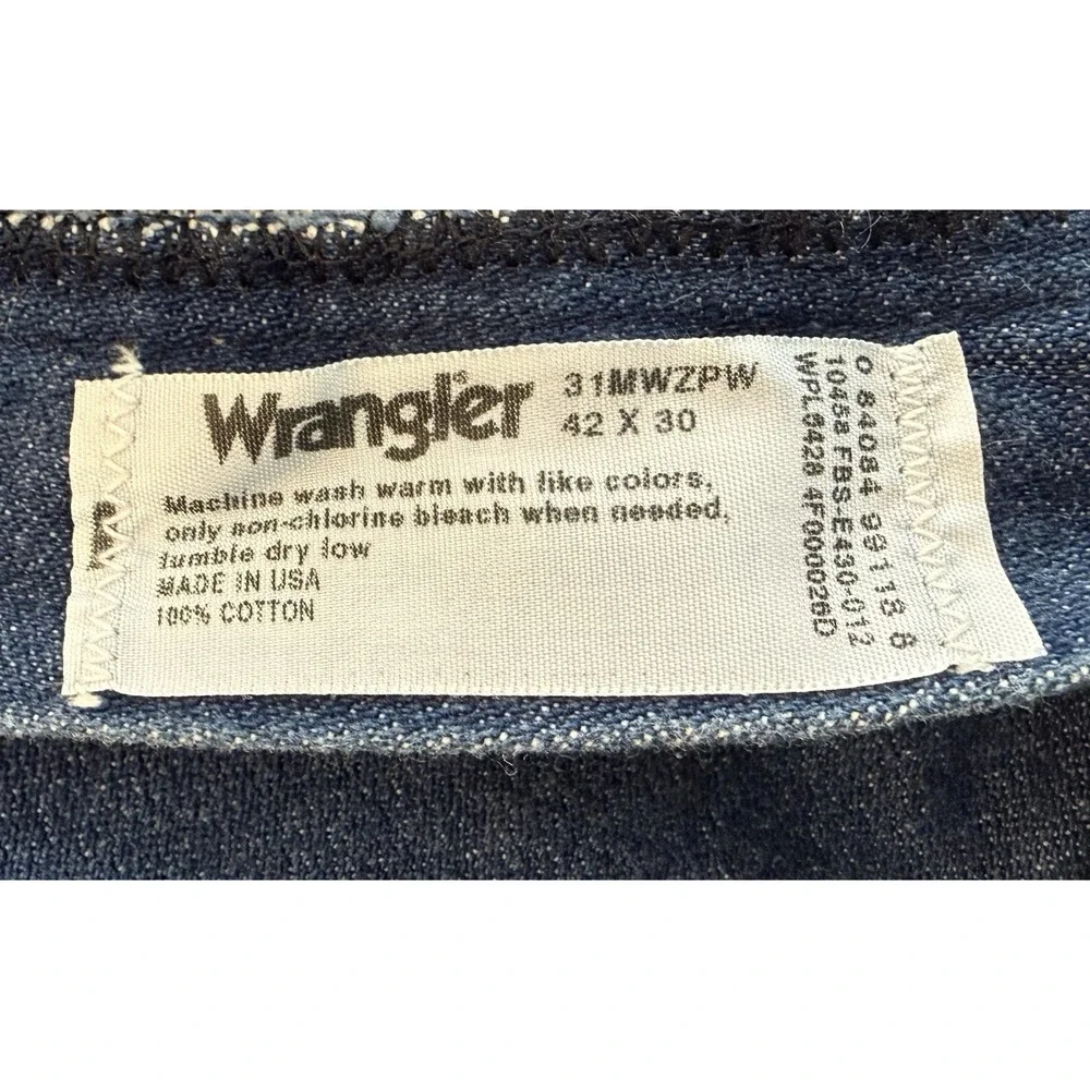 Vintage Wrangler 31 MWZ Blue Jeans Mens 42x30 Straight Leg Country Western Denim